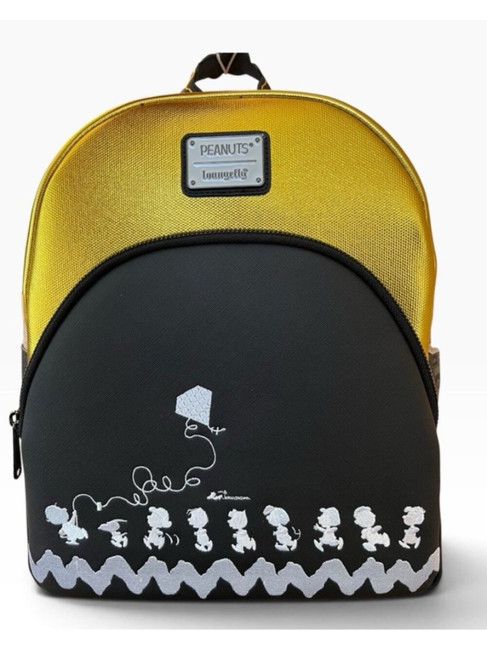 Loungefly Peanuts Mini Backpack Snoopy 75th Anniversary Gold Metallic NWT